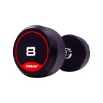 8kg Rubber Dumbbells with solid ends (pairs)