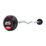 25kg Classic Rubber Barbell with curl bar