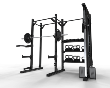 Ultimate Strength Half Rack With Functional Storage And Pulley