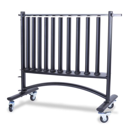 Studio Dumbell Rack  with wheels (oval frame), Black