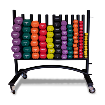 Studio Dumbell Rack  with wheels (oval frame), Black