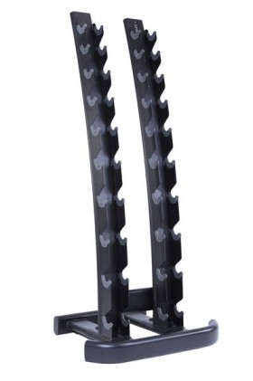 10 pair Vertical Rack - 1-10kg dumbbells (oval frame), Black