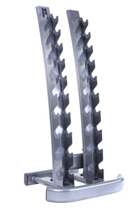 10 pair Vertical Rack - 1-10kg dumbbells (oval frame), Grey