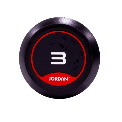 3kg Rubber Dumbbells with solid ends (pairs)