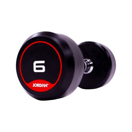 6kg Rubber Dumbbells with solid ends (pairs)