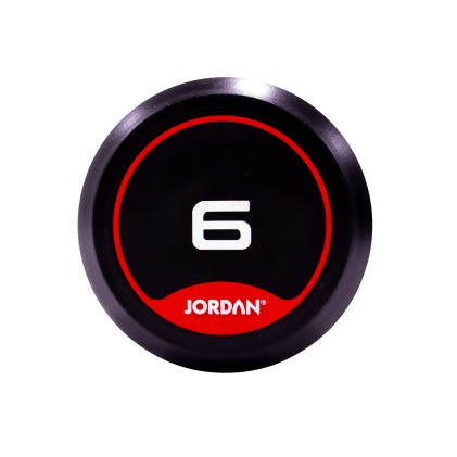 6kg Rubber Dumbbells with solid ends (pairs)