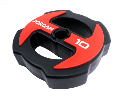 10kg Ignite V2 Urethane Studio barbell plate - Red/Black