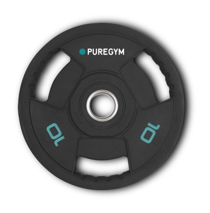 300kg Classic Urethane Olympic disc with hand grips- Branded