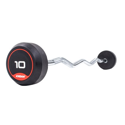 10kg Classic Rubber Barbell with curl bar