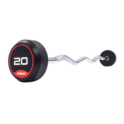 10 - 45kg Classic Rubber Barbell with curl bar (5kg increments/ 10 Bars)