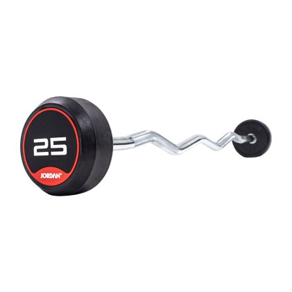 10 - 45kg Classic Rubber Barbell with curl bar (5kg increments/ 10 Bars)