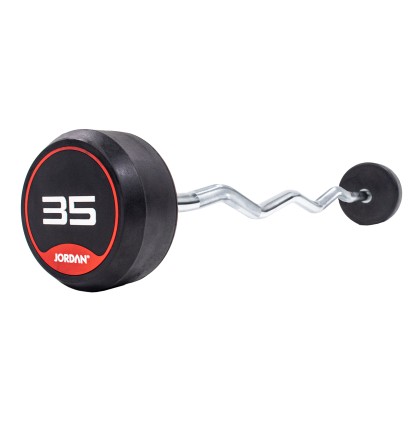 10 - 45kg Classic Rubber Barbell with curl bar (5kg increments/ 10 Bars)