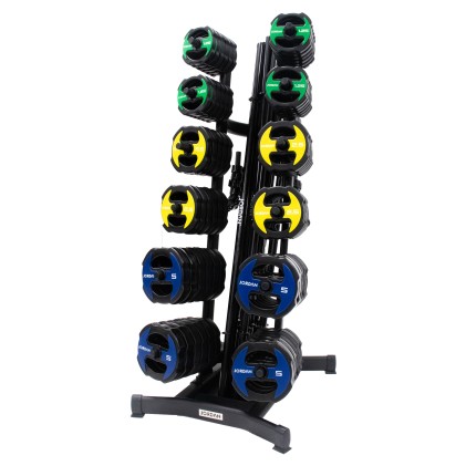 12 x Ignite V2 Urethane Studio Barbell sets and black rack - Colour coded