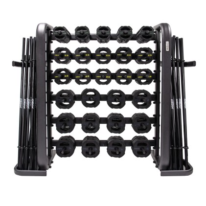30 x Ignite V2 Rubber Studio Barbell sets and grey rack